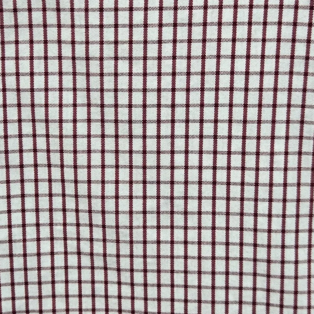 J. Crew Performance Burgandy Check Button Shirt Sz Medium Casual Work Office